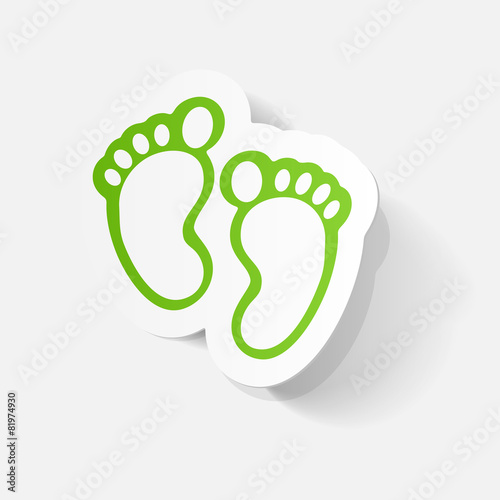 Paper clipped sticker: Footprint symbol