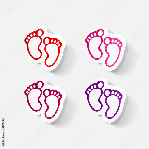 Paper clipped sticker: Footprint symbol