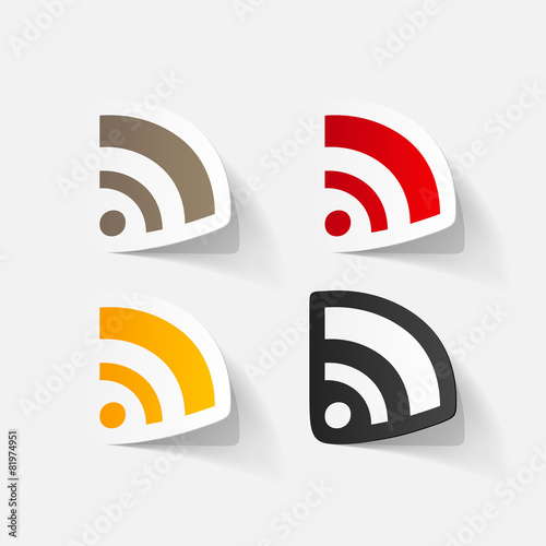 Paper clipped sticker: Wireless Network Symbol
