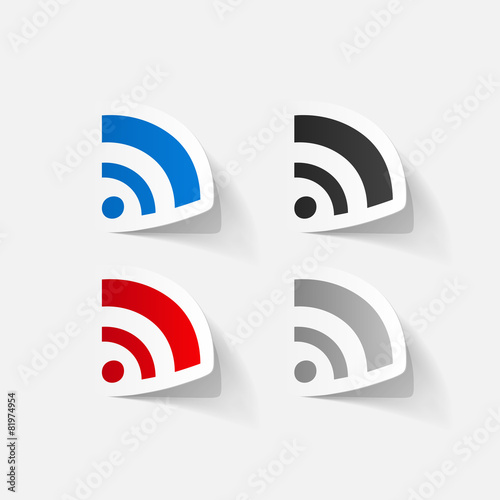 Paper clipped sticker: Wireless Network Symbol