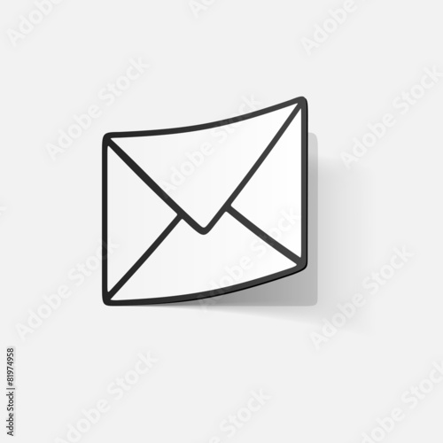 paper sticker: collection of various Envelope white paper