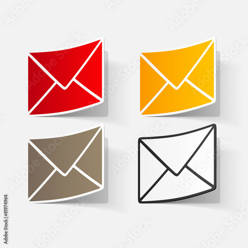 paper sticker: collection of various Envelope white paper