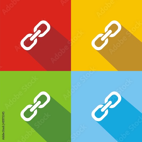 Iconos enlace colores sombra