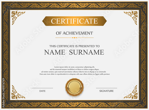 Vector certificate template.