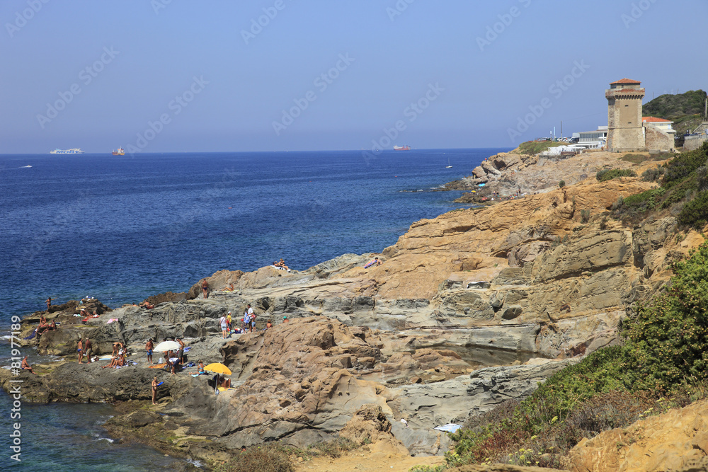 Toscana,il mare a Calafuria,Livorno.