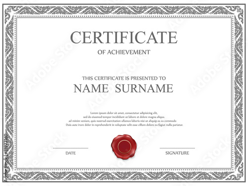 Vector certificate template.