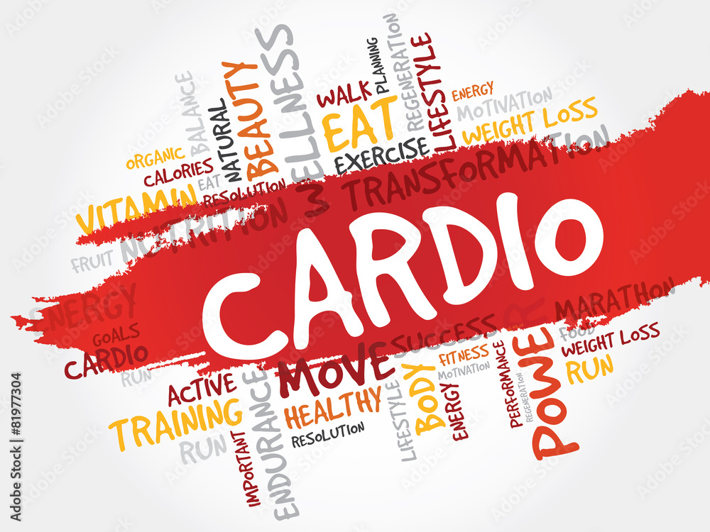 CARDIO word cloud, fitness, sport, health concept CARDIO word cloud, fitness, sport, health concept