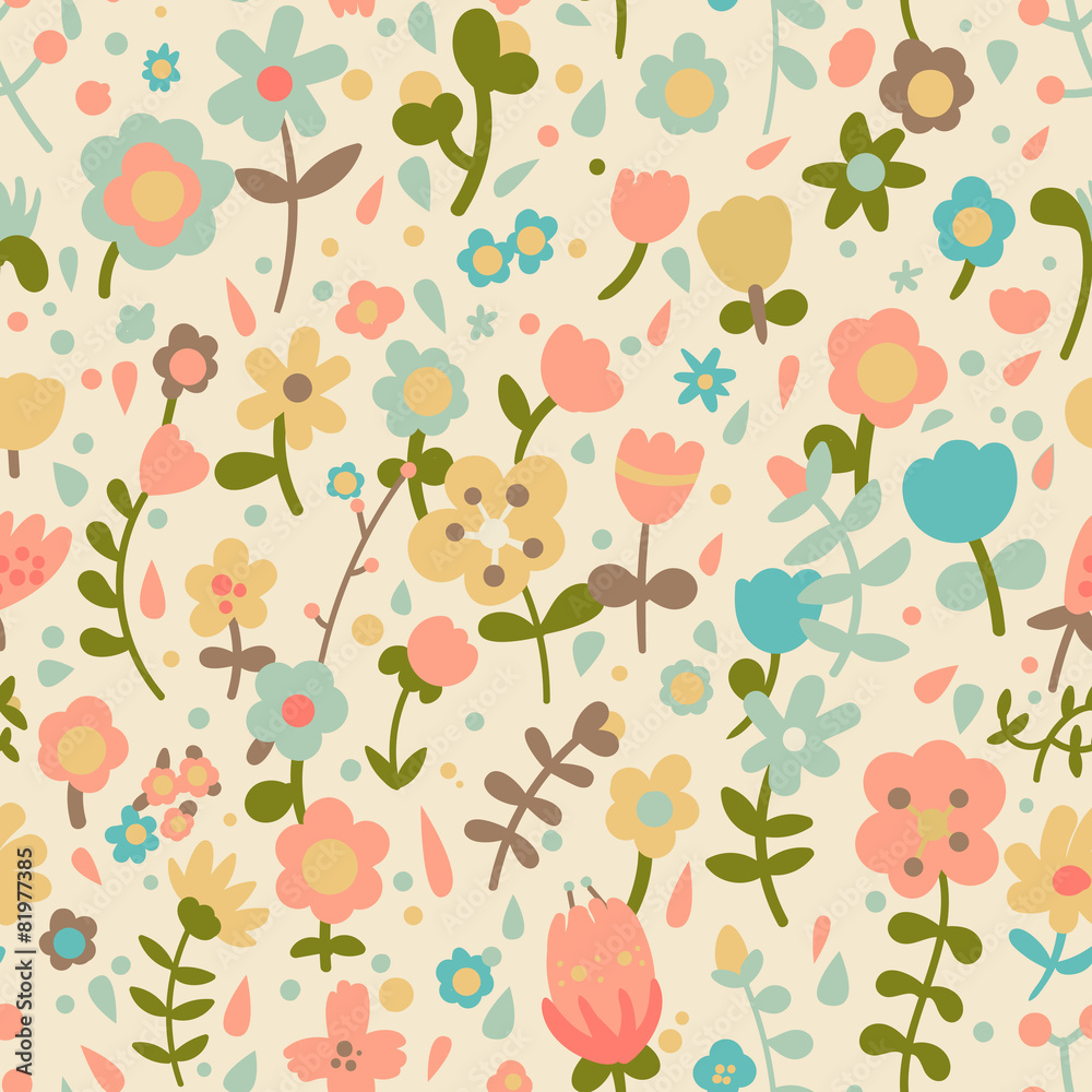Vector pattern with flowers