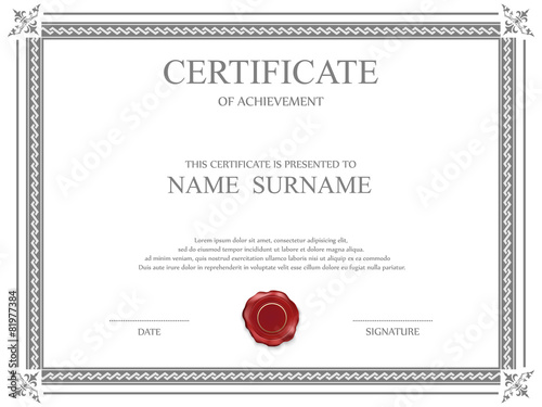 Vector certificate template.