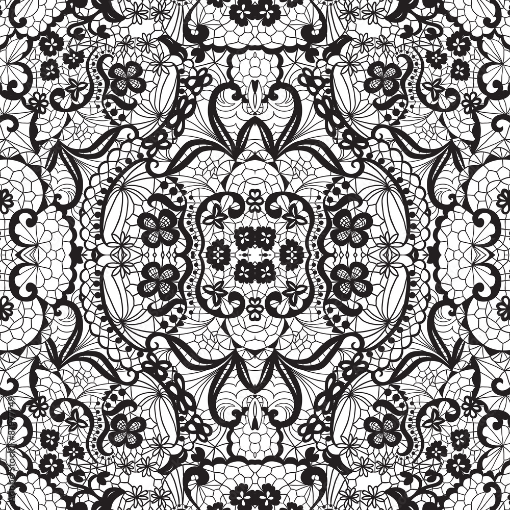 Lace seamless pattern with flowers Lace seamless pattern with flowers