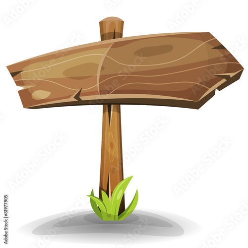 Comic Wooden Sign Arrow
