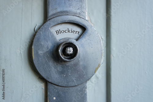 Obraz na plátně DDR Blockiert Schild Toilettentür