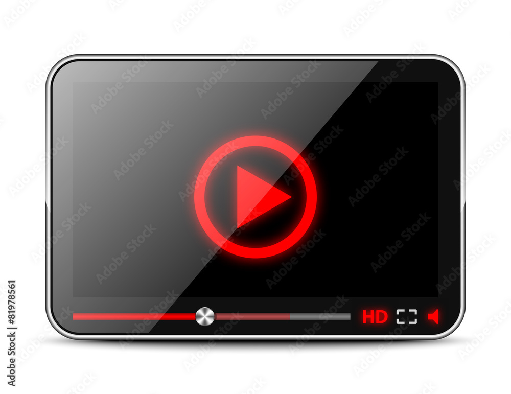 Media player interface isolated on white background Stock Vector ...