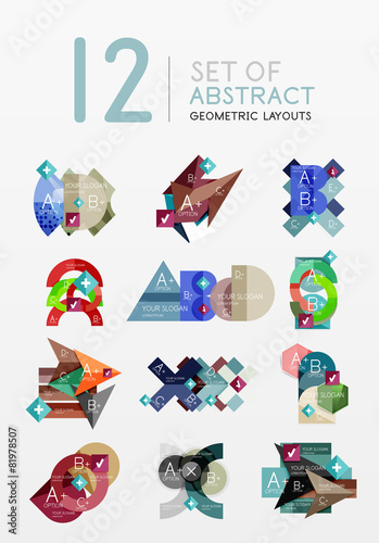 Set of vector abstract geometric layout