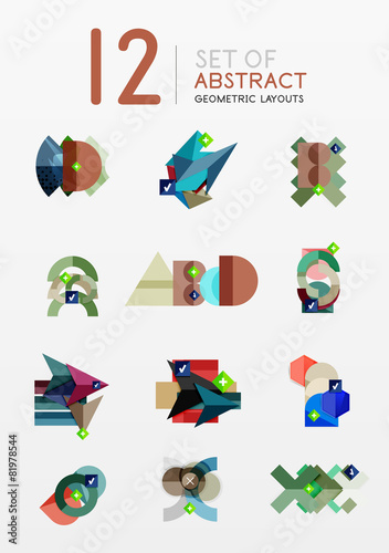 Set of vector abstract geometric layout