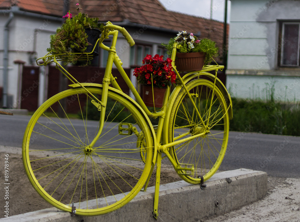 Yellow flower bike