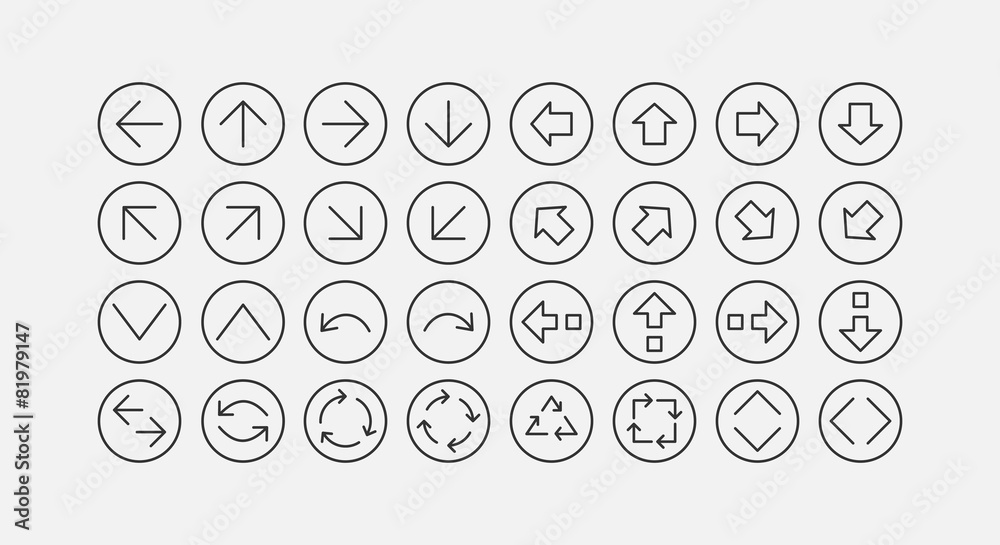 modern arrow line icon set modern arrow line icon set