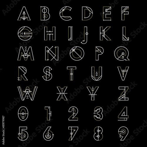 alphabetic fonts and numbers