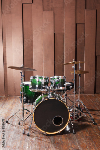 Canvas Print Drums on wooden background