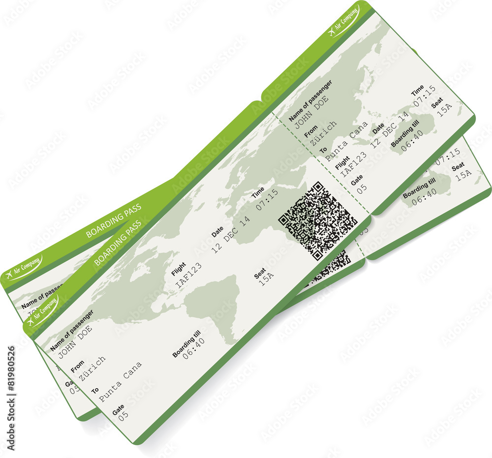 Vector image of airline boarding pass ticket Stock Vector | Adobe Stock