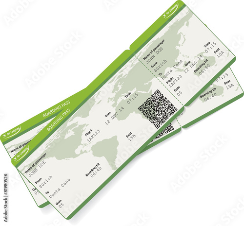 Vector image of airline boarding pass ticket