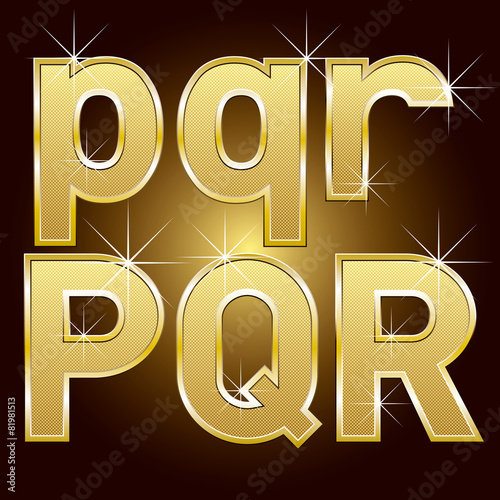Golden Letters and Numbers Big and Small
