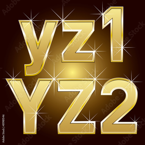 Golden Letters and Numbers Big and Small