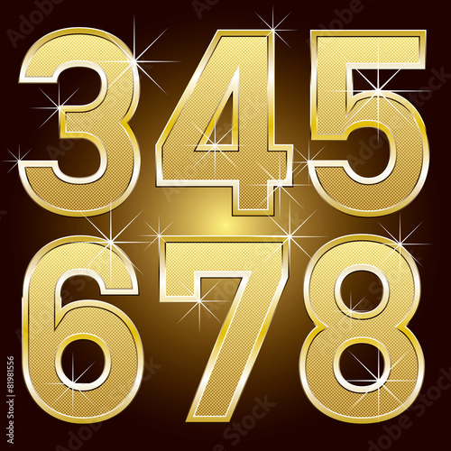 Golden Letters and Numbers Big and Small