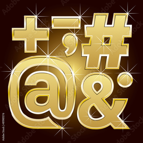 Golden Letters and Numbers Big and Small