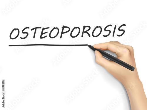 osteoporosis word written by 3d hand