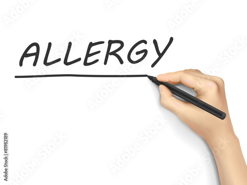 allergy word written by hand