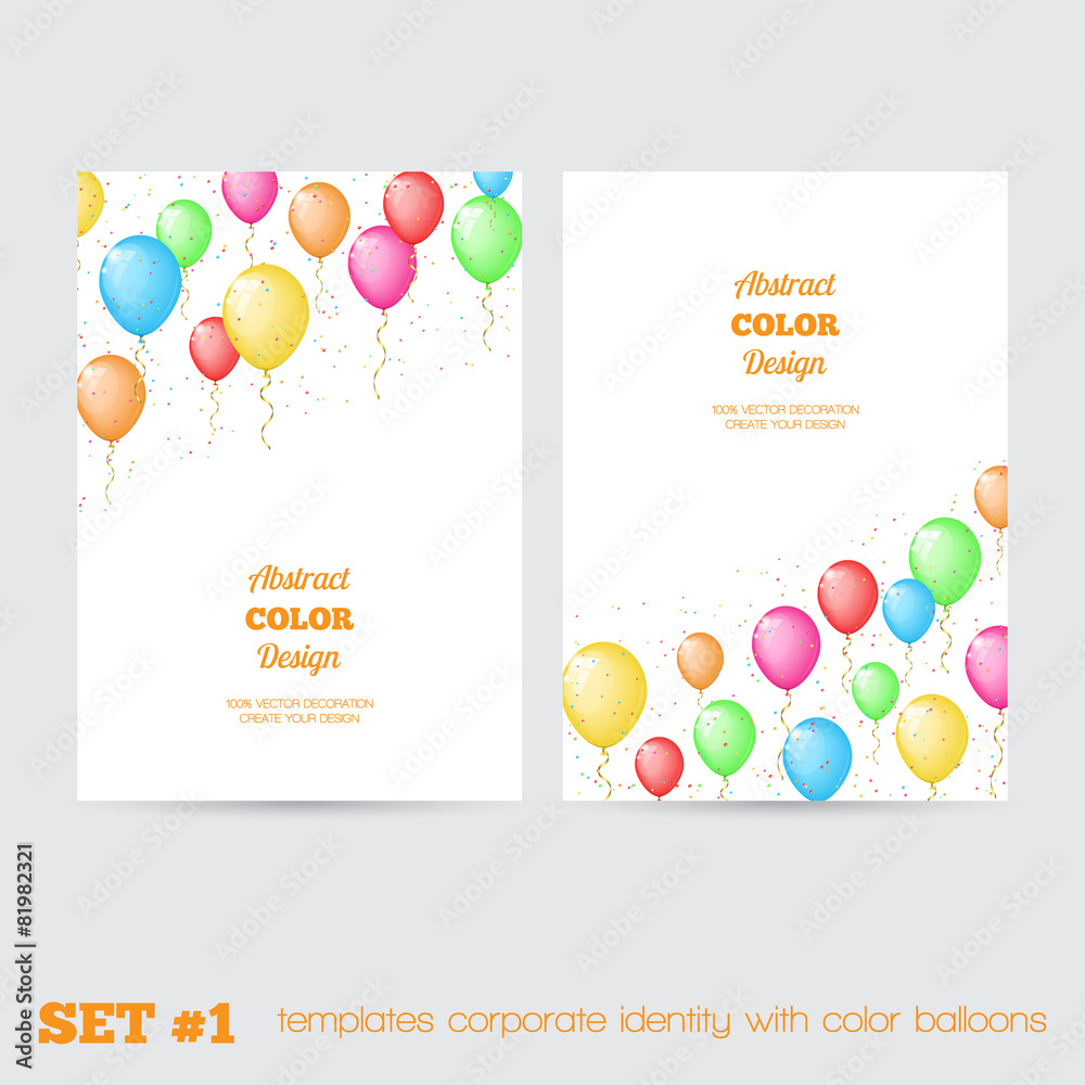 Set of templates corporate identity with color balloons