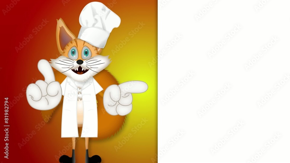Funny cartoon fox cook cooking chef restaurant Funny cartoon fox cook cooking chef restaurant