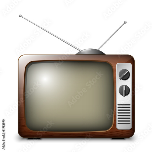 Retro TV in wooden case