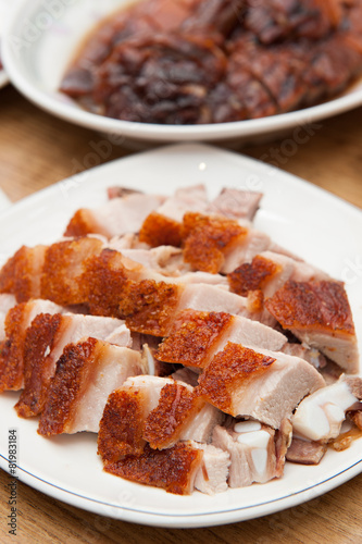 Photography Roast pork Chinese style, hongkong chinese cuisines