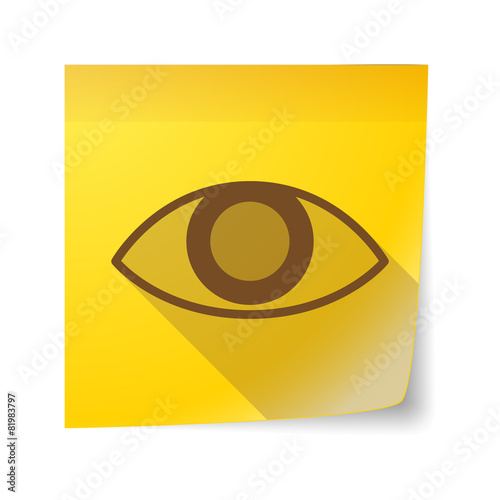Sticky note icon with an eye