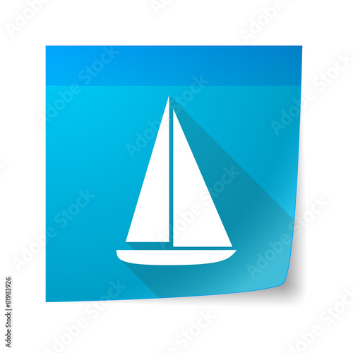 Sticky note icon with a ship