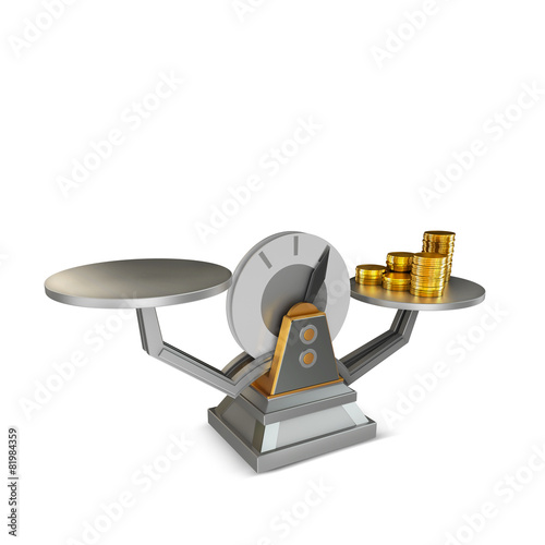 Fototapeta Business concept. Scales isolated on white background.