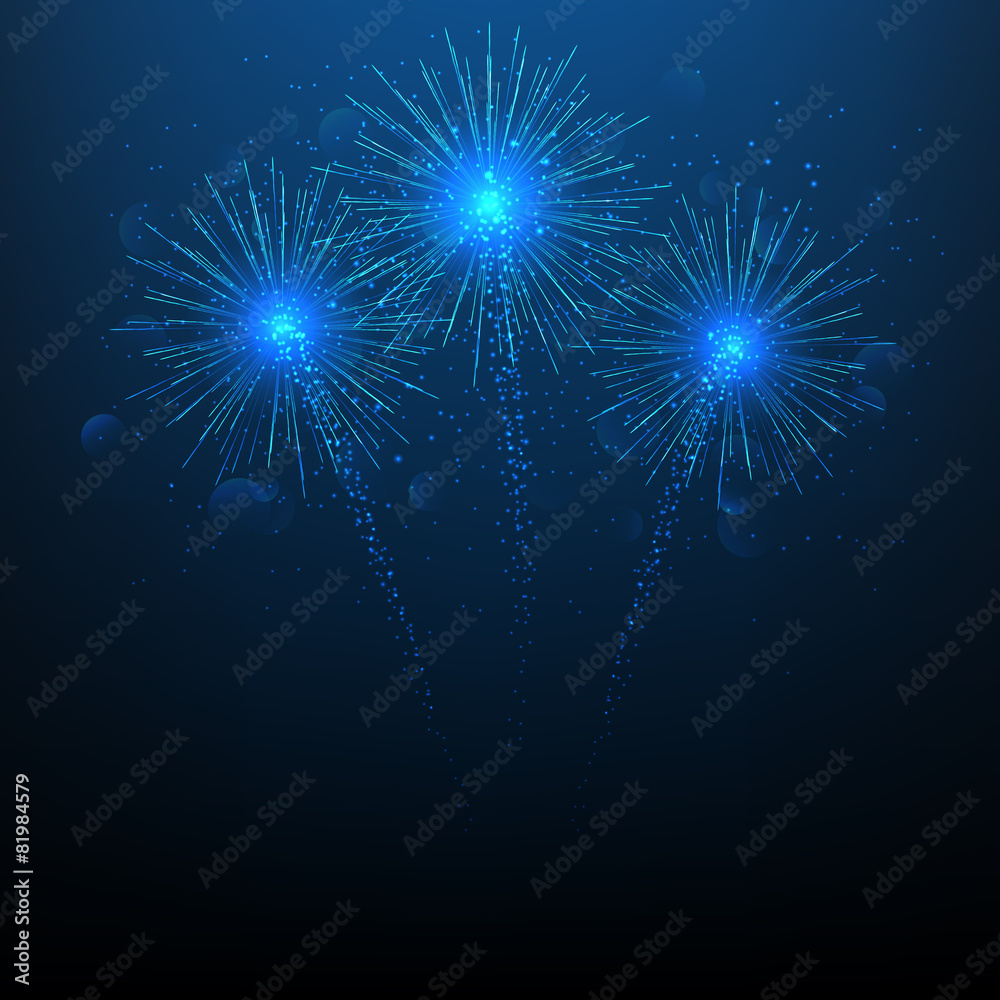Fototapeta premium Vector illustration of fireworks