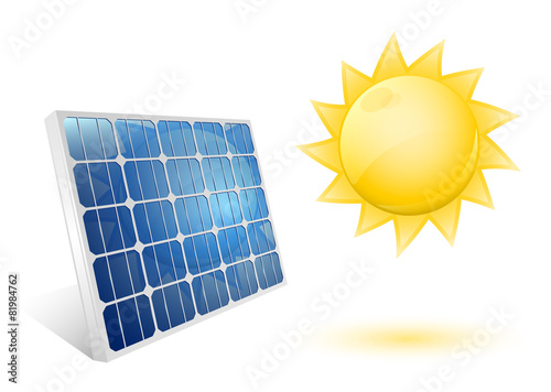 Solar panel icon. Vector illustration
