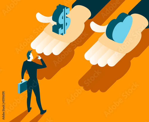 Choice between money and heart