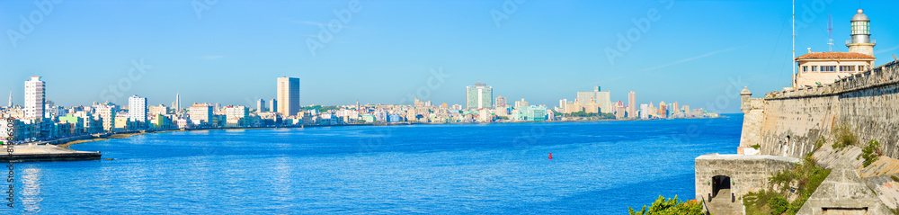 The Havana skyline including el Morro castle