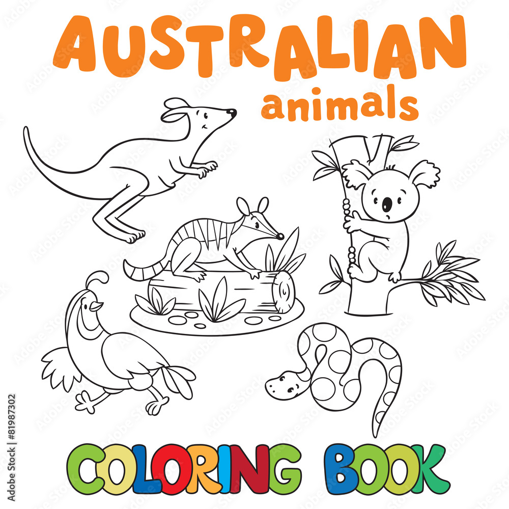 Fototapeta premium Coloring book with wild animals