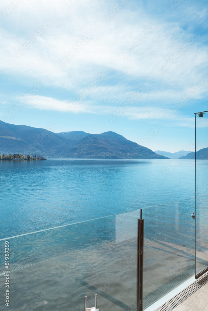 beautiful landscape of an alpine lake