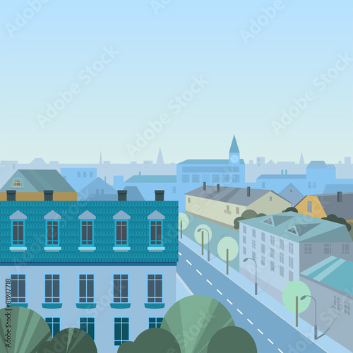 Scenery of morning city