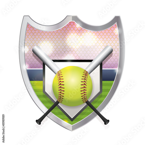 Softball Emblem Illustration