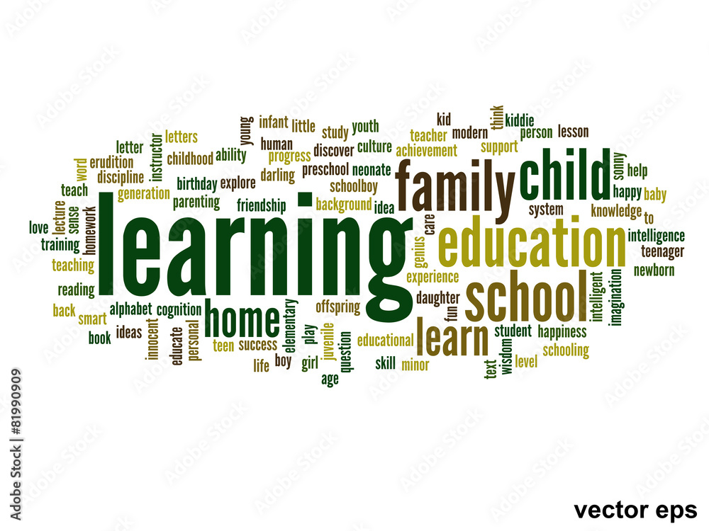 Vector conceptual education word cloud Vector conceptual education word cloud