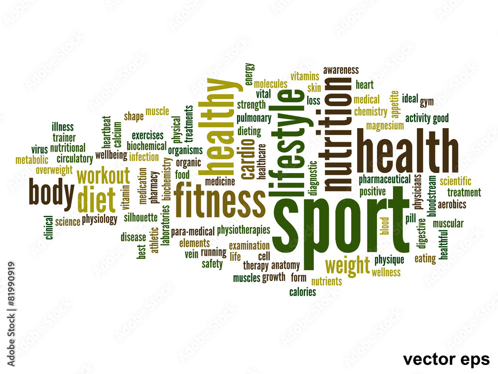 Vector conceptual health word cloud Vector conceptual health word cloud