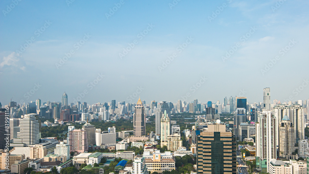 Wide Angle top View of Bangkok City