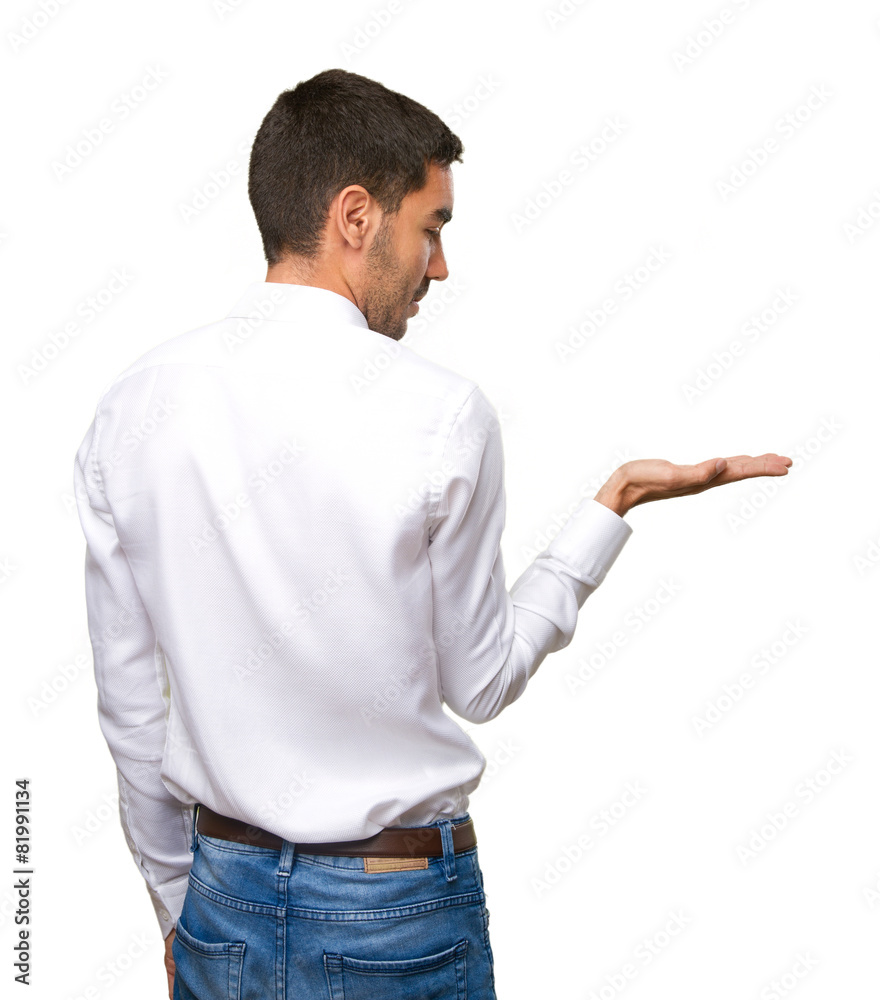 Man with show gesture Man with show gesture